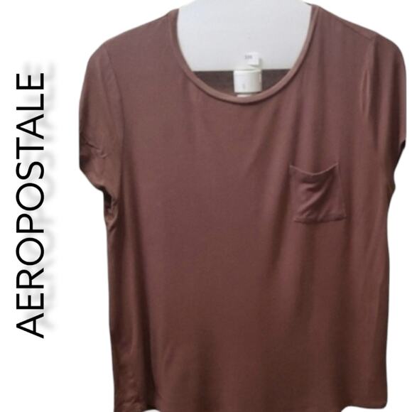 Aeropostale Seriously Soft Perfect Crew Pocket Tee Size XL Copper - Picture 1 of 8